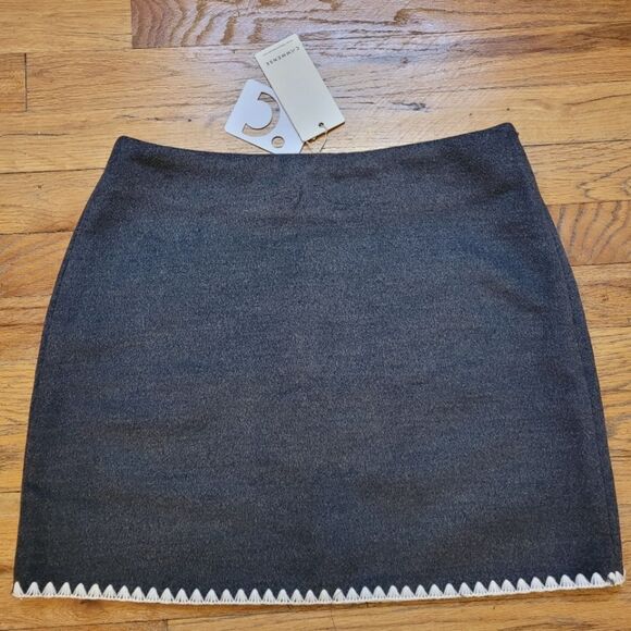 116. Nwt Commense Embroidered Trim Mini Skirt Chic Black Mini Skirt Size Medium - Picture 8 of 12